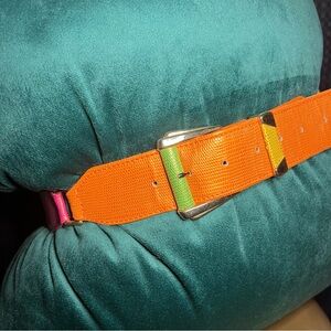 Vintage TIMOTHY HITSMAN Color Block Belt | S/M